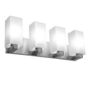 Picture of 52w (4 x 13) Archi GU-24 Spiral Fluorescent Damp Location Brushed Steel Opal Wall & Vanity (CAN 22.5"x4.75"x0.9")