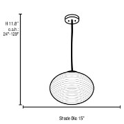 Picture of 26w (2 x 13) Callisto GU-24 Spiral Fluorescent Damp Location Brushed Steel Opal Ribbed OPL Glass Pendant (CAN 0.75"Ø5.25")