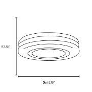 Picture of 36w (2 x 18) Altum GU-24 Spiral Fluorescent Damp Location White Opal Flush-Mount 3.75"Ø15.75" (CAN 0.6"Ø11.1")