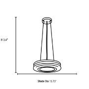 Picture of 36w (2 x 18) Altum GU-24 Spiral Fluorescent Damp Location Brushed Steel Opal Aircraft Cable Pendant (CAN 1")