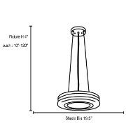 Picture of 39w (3 x 13) Altum GU-24 Spiral Fluorescent Damp Location Brushed Steel Opal Aircraft Cable Pendant (CAN 1")