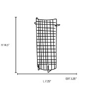 Picture of 36w (2 x 18) Oxygen G24q-2 Quad Fluorescent Damp Location Brushed Steel Checkered Frosted Wall & Vanity (CAN 12.88"x4.75"x0.75")