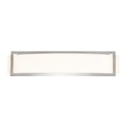 Picture of 52w (2 x 26) Argon GU-24 Spiral Fluorescent Damp Location Brushed Steel Opal Wall Fixture (CAN 19.75"x4.25"x1")