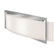 Picture of 52w (2 x 26) Argon GU-24 Spiral Fluorescent Damp Location Brushed Steel Opal Wall Fixture (CAN 19.75"x4.25"x1")