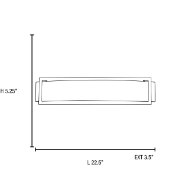 Picture of 52w (2 x 26) Argon GU-24 Spiral Fluorescent Damp Location Brushed Steel Opal Wall Fixture (CAN 19.75"x4.25"x1")