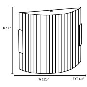 Picture of 36w (2 x 18) Neon GU-24 Spiral Fluorescent Damp Location Brushed Steel LFR Wall & Vanity 8.25"x12" (CAN 7.1"x11.1"x1.4")