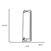 Picture of 36w (2 x 18) Bo GU-24 Quad Fluorescent Damp Location Brushed Steel Opal Wall & Vanity (CAN 5.1"x18.5"x1.4")