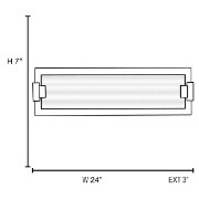 Picture of 36w (2 x 18) Plasma G24q-2 Quad Fluorescent Damp Location Brushed Steel Frosted Vanity & Wall Fixture (CAN 21"x4.5"x1.75")