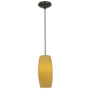 Picture of 100w Cognac Glass Pendant E-26 A-19 Incandescent Dry Location Oil Rubbed Bronze Amber Glass 10.25"Ø4.75" (CAN 1.25"Ø5.25")