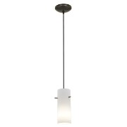 Picture of 100w Cylinder Glass Pendant E-26 A-19 Incandescent Dry Location Oil Rubbed Bronze Opal Glass 10"Ø4" (CAN 1.25"Ø5.25")