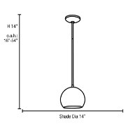 Foto para 100w DecoBall E-26 A-19 Incandescent Dry Location Brushed Steel Ball Pendant (CAN 1.25"Ø4.88")