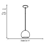 Picture of 100w DecoBall E-26 A-19 Incandescent Dry Location Brushed Steel Ball Pendant (CAN 1.25"Ø4.88")