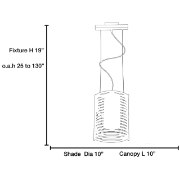 Foto para 100w Enzo E-26 A-19 Incandescent Dry Location Chrome ACLR Acrylic Rib Pendant