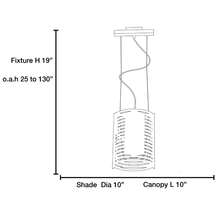 Foto para 100w Enzo E-26 A-19 Incandescent Dry Location Chrome ACLR Acrylic Rib Pendant