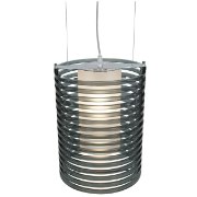Picture of 100w Enzo E-26 A-19 Incandescent Dry Location Chrome Smoked Acrylic Acrylic Rib Pendant