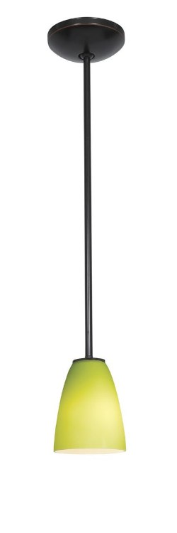 Foto para 100w Flute Glass Pendant E-26 A-19 Incandescent Dry Location Oil Rubbed Bronze LGR Glass 6.5"Ø5.5" (CAN 1.25"Ø5.25")