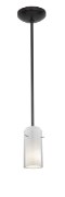 Picture of 100w Glass`n Glass  Cylinder Pendant E-26 A-19 Incandescent Dry Location Oil Rubbed Bronze Clear Opal Glass 10"Ø4.5" (CAN 1.25"Ø5.25")