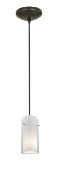 Foto para 100w Glass`n Glass  Cylinder Pendant E-26 A-19 Incandescent Dry Location Oil Rubbed Bronze Clear Opal Glass 10"Ø4.5" (CAN 1.25"Ø5.25")