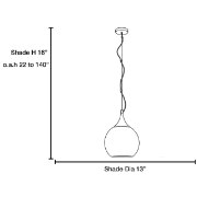 Picture of 100w Manhattan E-26 A-19 Incandescent Dry Location Brushed Steel OPM Cable Pendant