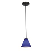 Foto para 100w Martini Glass Pendant E-26 A-19 Incandescent Dry Location Oil Rubbed Bronze Cobalt Glass 6"Ø7" (CAN 1.25"Ø5.25")