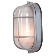 Foto para 100w Nauticus E-26 A-19 Incandescent Satin Frosted Wet Location Bulkhead 11"x6.5" (CAN 10.6"x6.5"x1")
