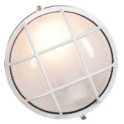 Foto para 100w Nauticus E-26 A-19 Incandescent White Frosted Wet Location Bulkhead Ø9.5" (CAN 1"Ø9.5")