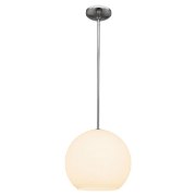 Picture of 100w Nitrogen E-26 A-19 Incandescent Dry Location Brushed Steel Opal Ball Pendant 10.5" (CAN 1.25"Ø5.25")