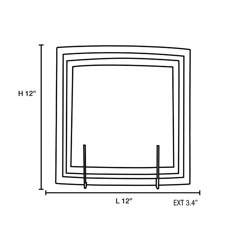 Foto para 100w Nitrous R7s J-78 Halogen Damp Location Brushed Steel Frosted Wall & Vanity 12"x12" (CAN 9.1"x10"x0.75")