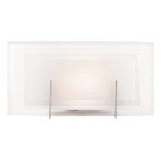 Picture of 100w Nitrous R7s J-78 Halogen Damp Location Brushed Steel Frosted Wall & Vanity 11"x6.4" (CAN 7.2"x5"x0.88")