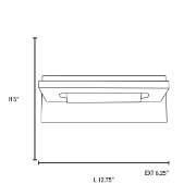 Picture of 100w Phoebe R7s J-78 Halogen Damp Location Brushed Steel 12mm Clear Glass Wall & Vanity (CAN 12"x4.4"x1.5")