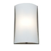 Picture of 100w Radon R7s J-118 Halogen Damp Location Brushed Steel Opal Wall Fixture (CAN 14.25"x8.5"x0.75")