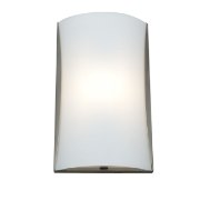 Foto para 100w Radon R7s J-118 Halogen Damp Location Brushed Steel Opal Wall Fixture (CAN 14.25"x8.5"x0.75")