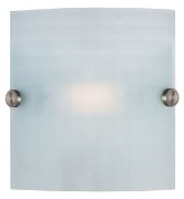Picture of 100w Radon R7s J-78 Halogen Damp Location Brushed Steel Checkered Frosted Wall Fixture 7.75"x8" (CAN 4.75"x6.88"x0.88")