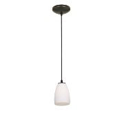 Foto para 100w Sherry Glass Pendant E-26 A-19 Incandescent Dry Location Oil Rubbed Bronze Opal Glass 6"Ø4.5" (CAN 1.25"Ø5.25")