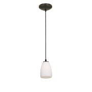 Picture of 100w Sherry Glass Pendant E-26 A-19 Incandescent Dry Location Oil Rubbed Bronze Opal Glass 6"Ø4.5" (CAN 1.25"Ø5.25")