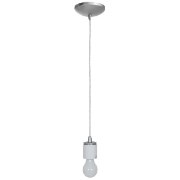 Foto para 100w Sydney E-26 A-19 Incandescent Dry Location Brushed Steel Cord Pendant (CAN 1.25"Ø5.25")