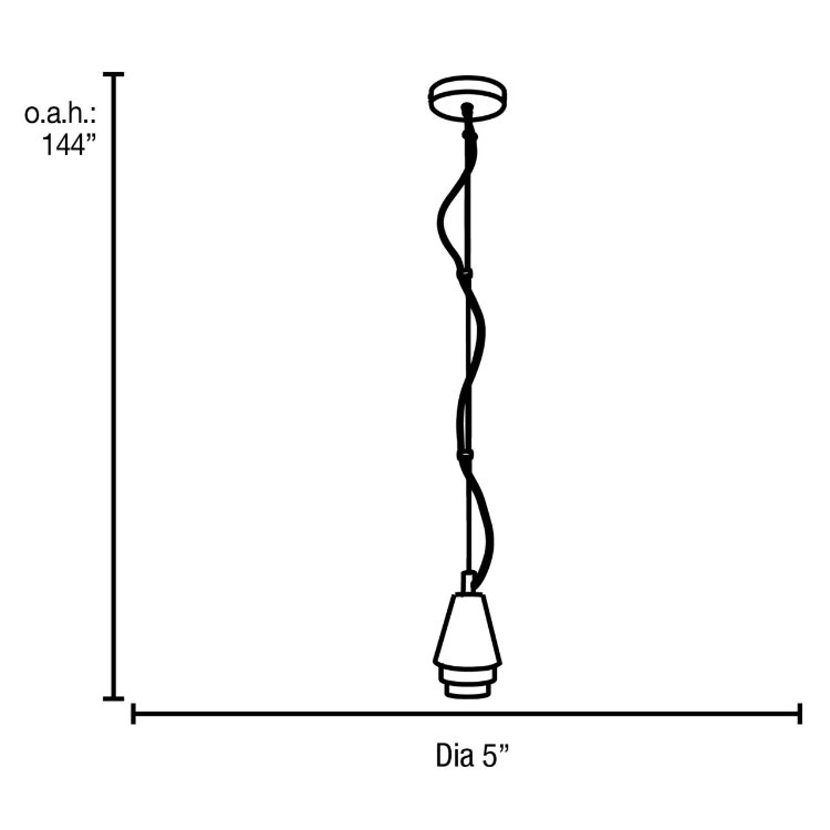 Foto para 100w Trixie E-26 A-19 Incandescent Dry Location Brushed Steel Pendant Cord with Fulcrum Rod (CAN 1.25"Ø5.25")