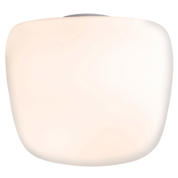 Foto para 100w Vega E-26 A-19 Incandescent Damp Location White Opal Flush-Mount