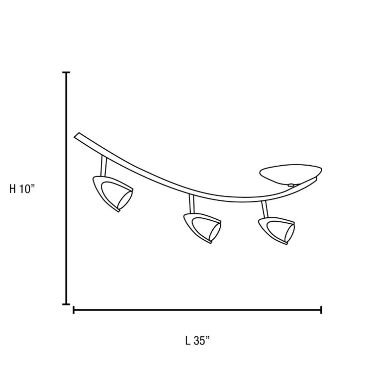 Foto para 105w (3 x 35) Comet GU-10 MR-16 Halogen Dry Location Brushed Steel Opal Ceiling - Fixture (CAN 1.1"Ø7.5")