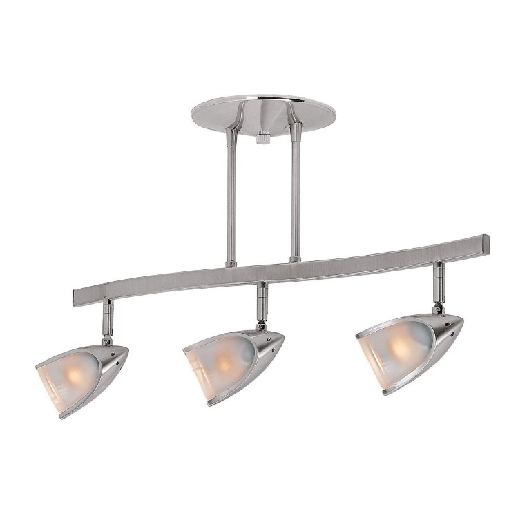 Foto para 105w (3 x 35) Comet GU-10 MR-16 Halogen Dry Location Brushed Steel Opal Semi Flush (CAN 1.1"Ø6.5")