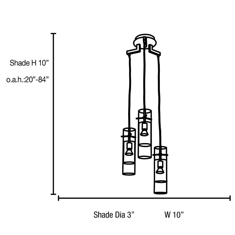 Foto para 105w (3 x 35) Spartan GU-10 MR-16 Halogen Dry Location Brushed Steel Metal Mesh in Clear Glass Pendant (CAN 0.75"Ø5.2")