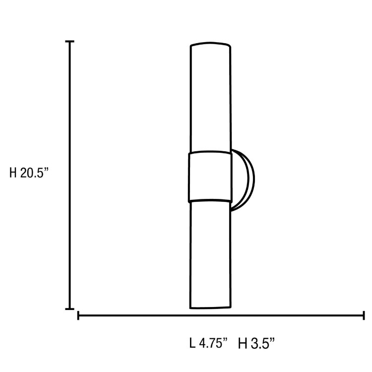Foto para 120w (2 x 60) Aqueous E-26 A-19 Incandescent Damp Location Brushed Steel Opal Wall Fixture (CAN 5.1"x5.1"x0.75")