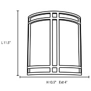 Picture of 120w (2 x 60) Artemis E-26 A-19 Incandescent Dry Location Satin Opal Wall Sconce (CAN 11.4"x10.4"x0.5")