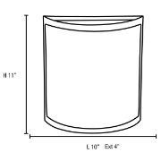 Foto para 120w (2 x 60) Artemis E-26 B-10 Incandescent Damp Location Brushed Steel Opal Wall Fixture 10"x11" (CAN 10"x7"x0.5")