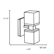 Foto para 120w (2 x 60) Astor G9 G9 Halogen Damp Location Brushed Steel FCL Crystal Wall-Vanity Fixture (CAN 4.4"x4.4"x0.5")