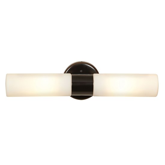 Foto para 120w (2 x 60) Cobalt E-26 B-10 Incandescent Damp Location Oil Rubbed Bronze Opal Wall Fixture (CAN 0.75"Ø5")