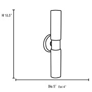 Picture of 120w (2 x 60) Cobalt E-26 B-10 Incandescent Damp Location Oil Rubbed Bronze Opal Wall Fixture (CAN 0.75"Ø5")