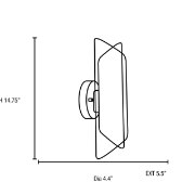 Picture of 120w (2 x 60) Gyro G9 G9 Halogen Dry Location Brushed Steel Clear Opal Wall (CAN Ø4.5")