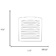 Picture of 120w (2 x 60) Krypton E-26 A-19 Incandescent Damp Location Brushed Steel Opal Wall Fixture 12"x12" (CAN 12"x11.25"x0.75")