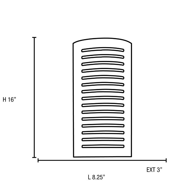 Foto para 120w (2 x 60) Krypton E-26 A-19 Incandescent Damp Location Brushed Steel Opal Wall Fixture 8.25"x16" (CAN 15.6"x7.6"x0.25")